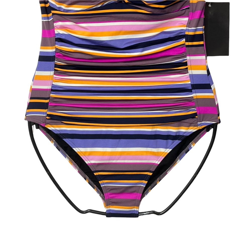 Simply Swim Multicolor Striped Twist One Piece - Picture 3 of 8